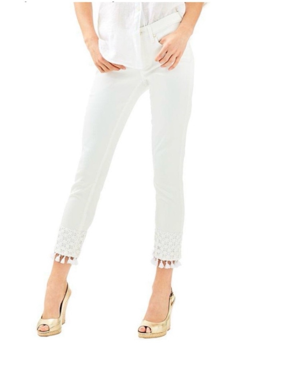 Lilly Pulitzer South Ocean Crop Jean size 8